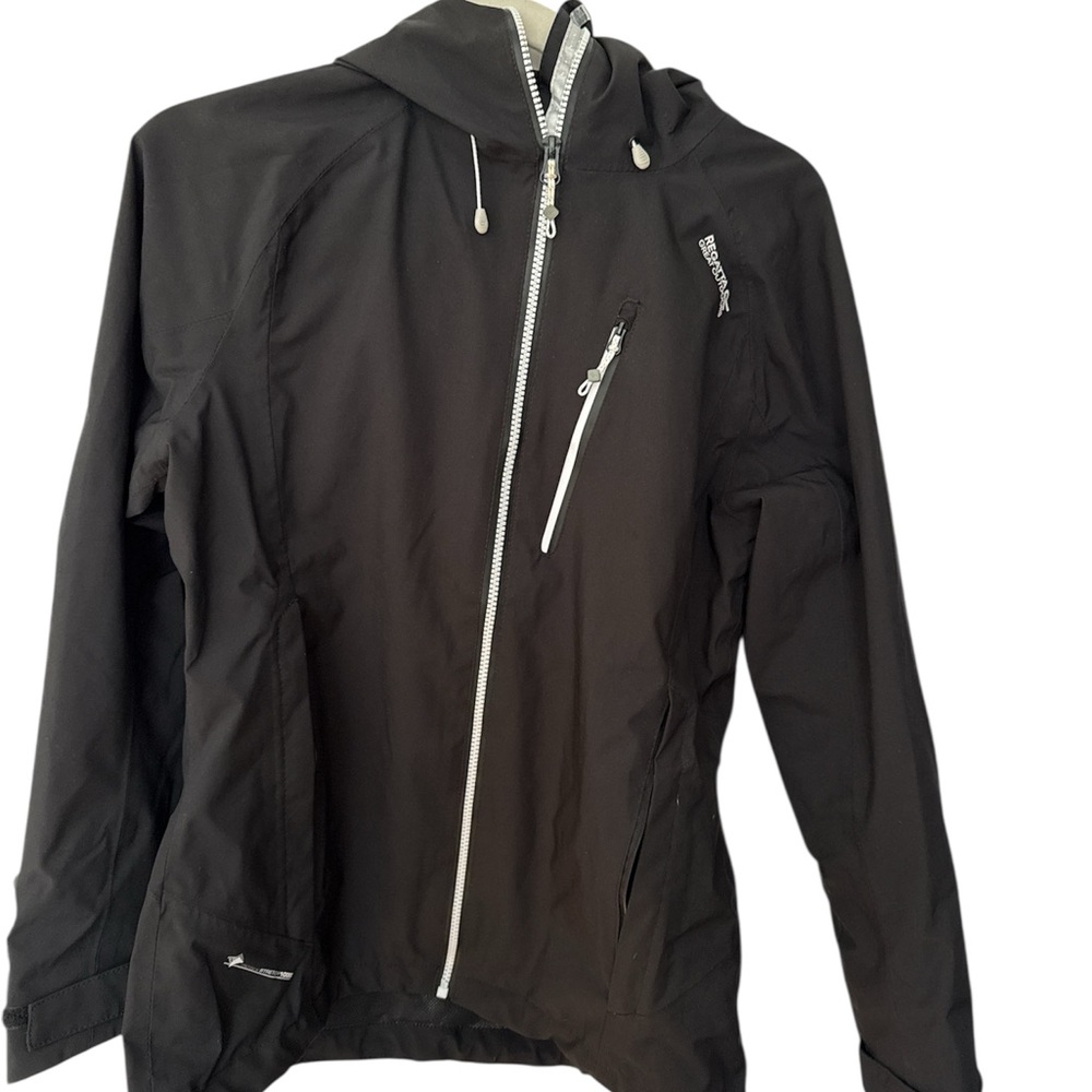Black Windbreaker Jacket with Hood